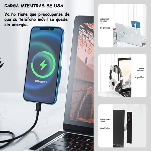 Soporte Para Monitor Laptop Celulares Tablet Magnético Plata