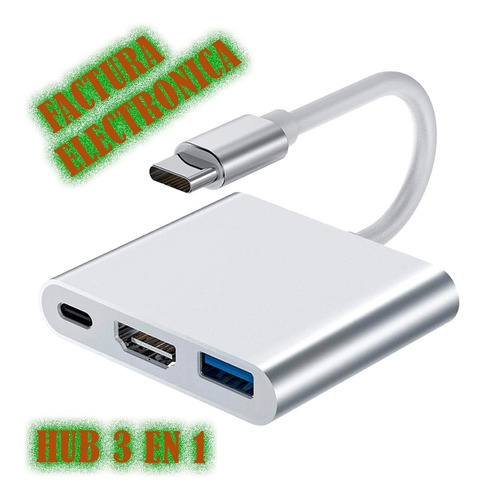 Adaptador Mac Windows Hub Usb-c A Hdmi Usb 3.0 Usb C 3 En 1 