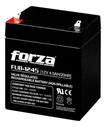 Bateria De Ups Forza Fub-1245 De 12v 4.5 Ah