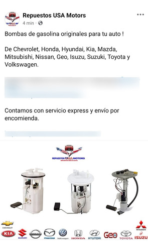 Bombas De Gasolina Para Tu Auto Originales ! (Usado)
