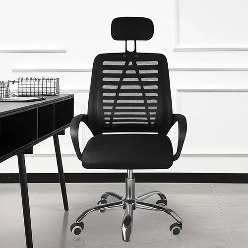 Cadeira Escritório Giratória Office Zebra Estofado Mesh Cor Preto