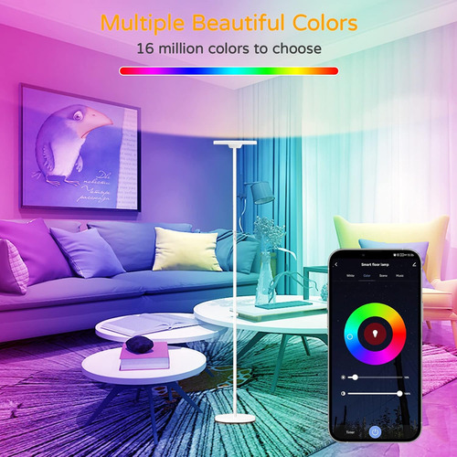 Lámpara De Pie Rgb Inteligente Funciona