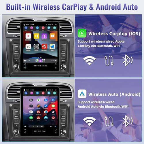 Estéreo De Coche Android Doble Din Inalámbrico Apple Carplay