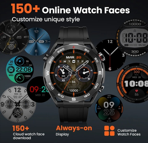 Smartwatch Com Gps Esportivo Treine Com Estilo E Performance Preto Preto