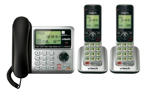 Teléfono Fijo Vtech Cs6649-2 Dect 6.0 De 2 Auriculares