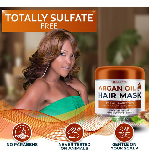 Mascarilla Aceite Argán - Acondicionador Profundo Cabello