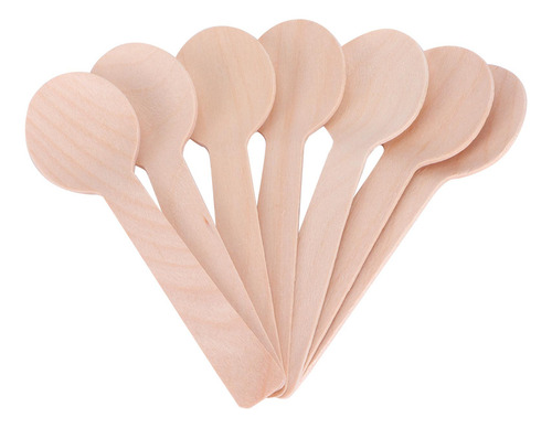 Cucharas Desechables De Madera Para Helado De Cocina, 100 Un