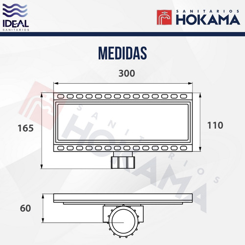 Imagen 7 de 10 de Rejilla Ducha Baño Desague Lineal 30cm Cromada Acero Inox