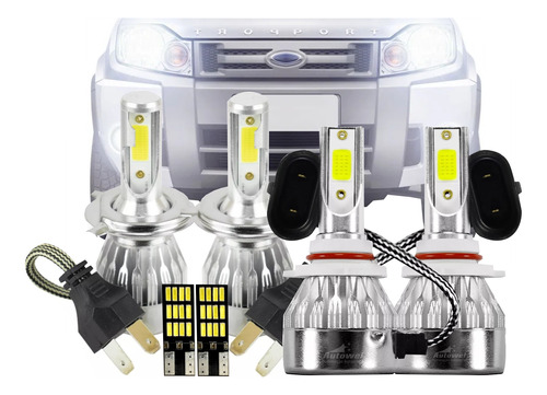 Kit Lâmpadas Super Led Ecosport Ford Ka Ranger 2008 Até 2012