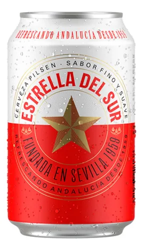Cerveza Damm Estrella Del Sur Lata 330cc Pilsen X 24 Un.