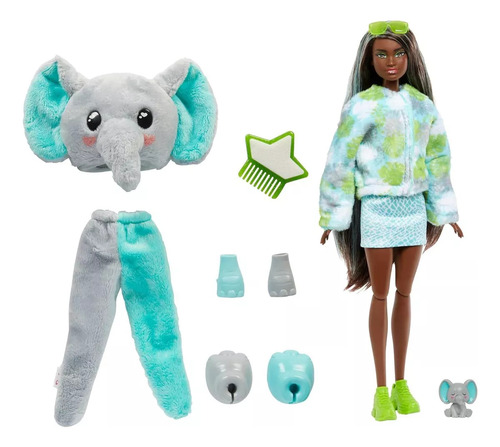 Barbie Cutie Reveal Muñeca Disfraz Elefante Mascota Sorpresa