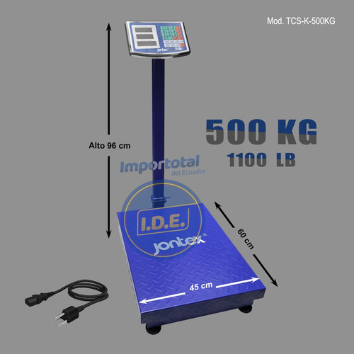 Balanza Jontex Plataforma 60 Cm X 45 Cm / 1100 Lb Ó 500 Kg