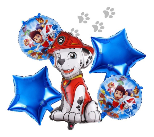 Globos Decoración Fiesta Cumpleaños Marshall Paw Patrol 