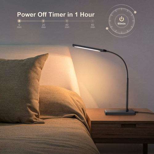 Lámpara Táctil De Escritorio Led Con Carga Inalámbrica Y Car