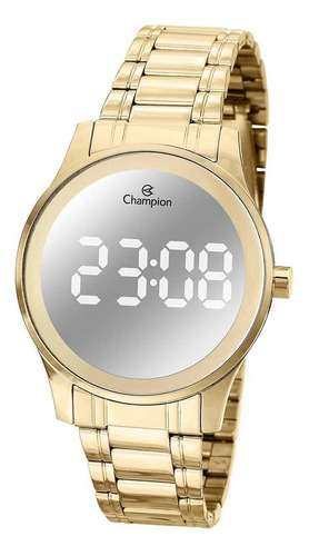 Relógio Feminino Champion Digital Ch48046b Dourado Espelhado