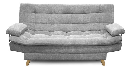 Sofa Cama Castillo 3 Posiciones Tela 3 Puestos Lino Gris