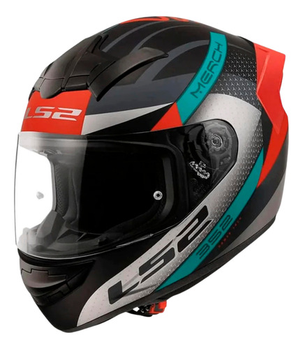 Casco Ls2 Ff352 Alerón Merch Original Negro Lisa L