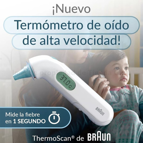 Imagen 2 de 10 de Termometro Braun De Oido Sonoro Alta Velocidad Irt3030