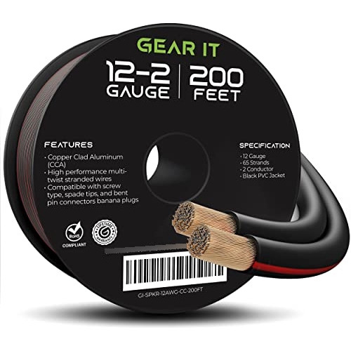 Gearit Pro Series Cable Para Bocinas De Calibre 12 awg