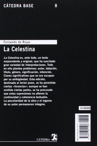 La Celestina, De Fernando De Rojas., Vol. 0. Editorial Cátedra, Tapa Blanda En Español, 1