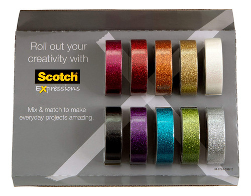 Brand Expressions Glitter Washi Tape, Ideal Para Diario...