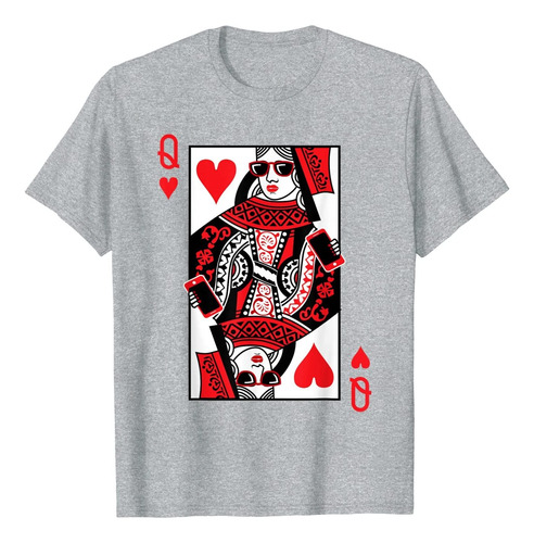 Camiseta Queen Of Hearts Color Gris Para Hombre Talla S