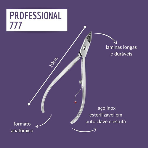 Imagem 2 de 3 de Alicate De Cuticula Profissional 777 Inox Afiado Mundial