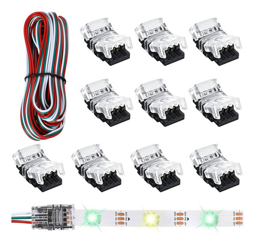 11 Piezas De Conectores De Tira Led Ajustables De 3 Pines, T