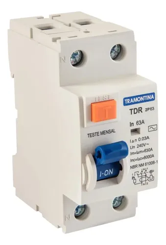 Interruptor Diferencial 2 Polos 63a (1p+n) Tramontina Tdr-63 30ma 6ka