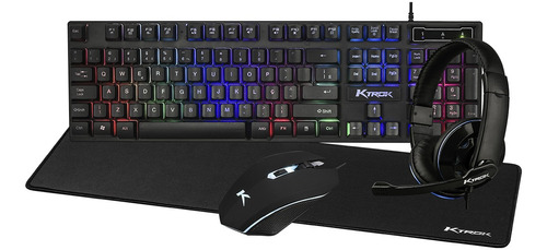 Kit Gamer Led Teclado Mouse 3200dpi Headset Mousepad Grande