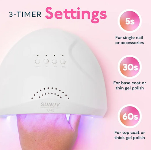 Lámpara De Uñas Uv Led Secador Uv De 48w Con 3temporizadores