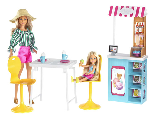 Barbie Juego De Café Helado Con Muñecas Barbie Y Chelsea