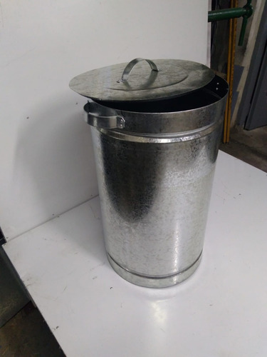 Imagen 6 de 8 de Cesto Tacho De Basura Galvanizado Decoracion