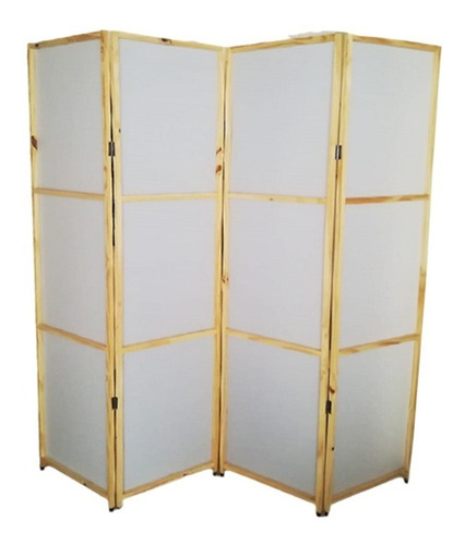 Imagen 1 de 5 de Biombo Plegable Separador Ambiente Divisor De 4 Hojas