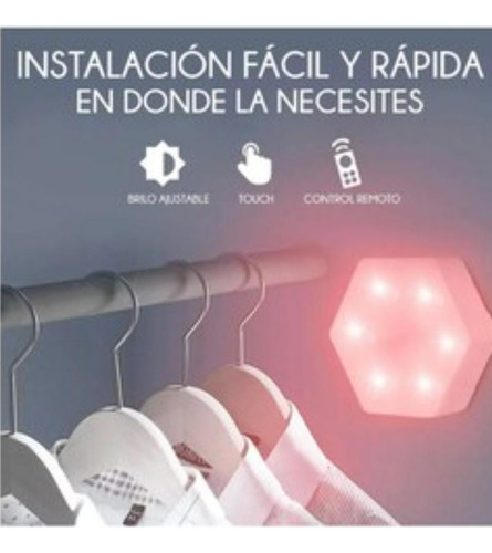 Lámpara Hexagonal Con Control Remoto Y Cambio De Color