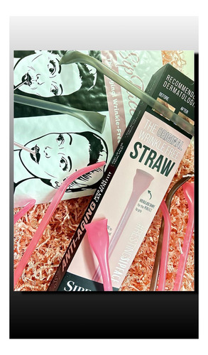 Sin Arrugas Antienvejecimiento Extra Largas 2 Pajitas Rosa