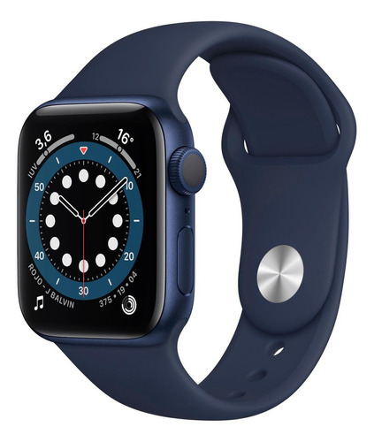 Imagen 1 de 8 de Apple Watch  Series 6 (GPS) - Caja de aluminio azul de 40 mm - Correa deportiva azul marino intenso