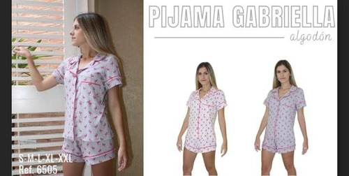 Pijamas De Damas Manga Corta De Botones 