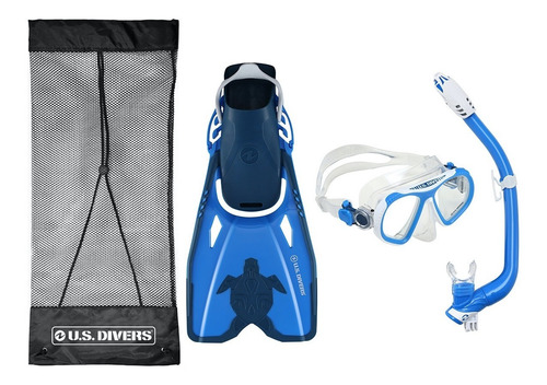 Kit De Buceo Snorkel Visor Aletas Us Divers Para Niños