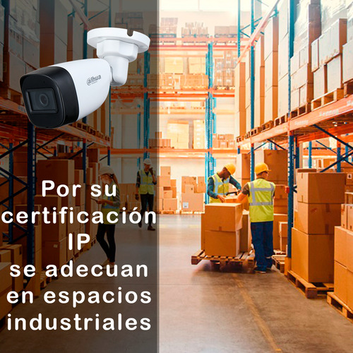 Kit De Video Vigilancia 4 Cámaras Bala Con Microfono 2mp Hfw1200cmn Dahua - Dvr 4 Canales Full Hd 1080p - Disco 1tb - Cables 20m - Accesorios Ktdh2mbmsc1tb Cctv Circuito Cerrado Procam