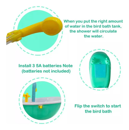 Ducha Automática Para Pájaros Y Bañera Para Loros