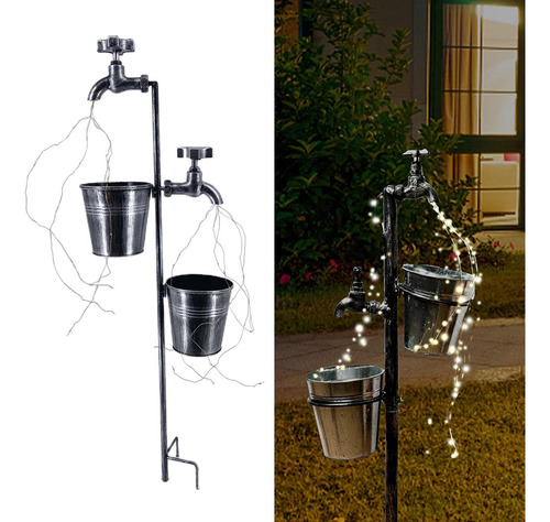 Lámpara De Jardín Romántico Regadera Cadena Luz Solar