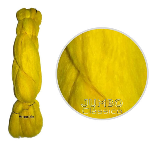 2 Pacotes De Super Jumbo Braid Clássco + Agulha Ponta Gancho Cor Amarelo