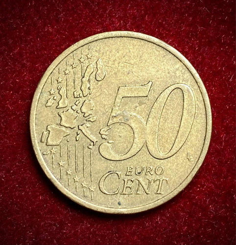 Moneda 50 Centavos De Euro Austria 2002 Km 3087 Oro Nórdico (Usado)