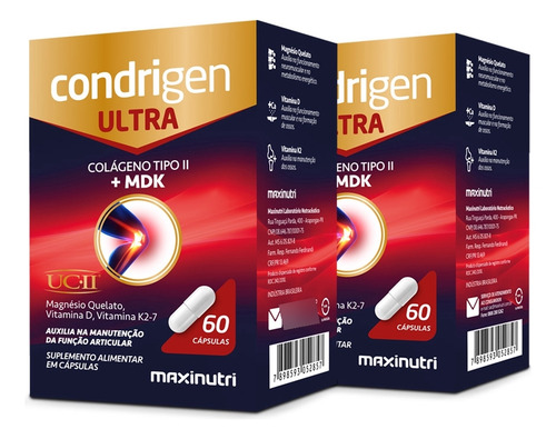 Kit 2 Condrigen Ultra Colágeno Tipo 2 Mdk Uc-ii Clas 60 Cáps