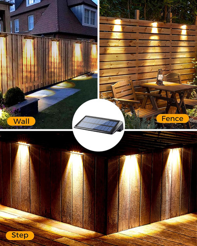 Luces Solares Para Valla Led Impermeables Para Exteriores, P