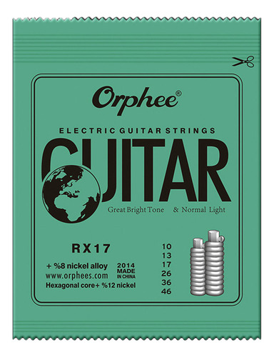 Juego De Cuerdas Para Guitarra Eléctrica Orphee Rx17 (.010-.