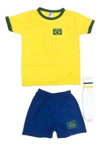 Conjunto Brasil Infantil Kit 3 Peças Copa Do Mundo Seleção 2