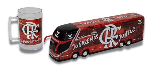 Brinquedo Carrinho Em Miniatura Ônibus Do Flamengo + Caneca