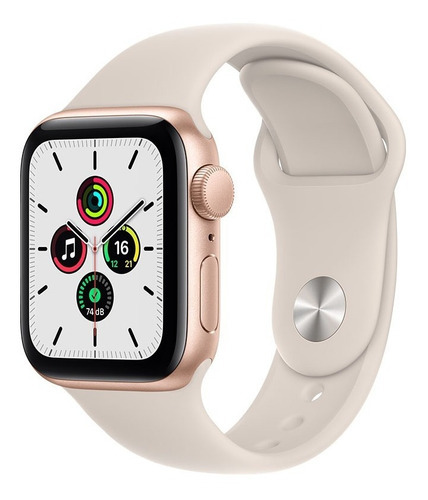 Apple Watch SE (GPS, 40mm) - Caixa de alumínio dourada - Pulseira esportiva Estelar